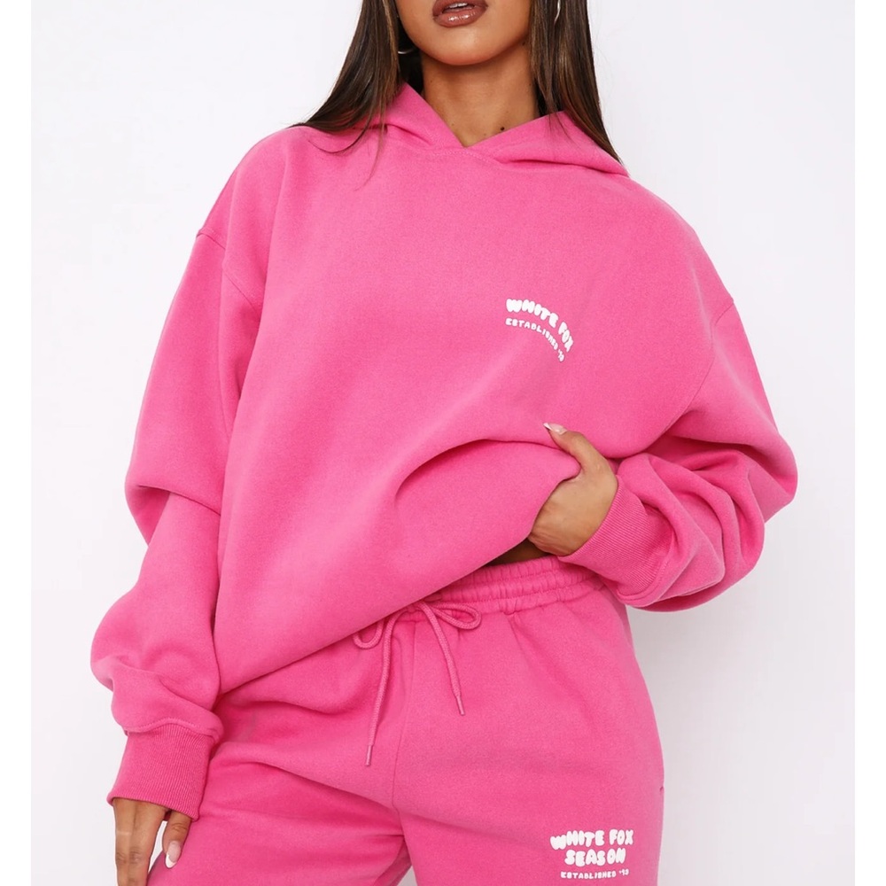 White Fox Boutique Vibrant Pink Hoodie and Sweatpants